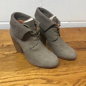 EMU Australia Gray Suede Fold Over Bootie Heel